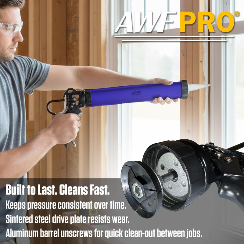 AWF PRO Sausage Caulking Gun, 20 oz Foil Pack and 10 oz Cartridge Convertible, 12:1 Thrust Ratio, Aluminum Barrel, Includes 3 Tips - Image 3